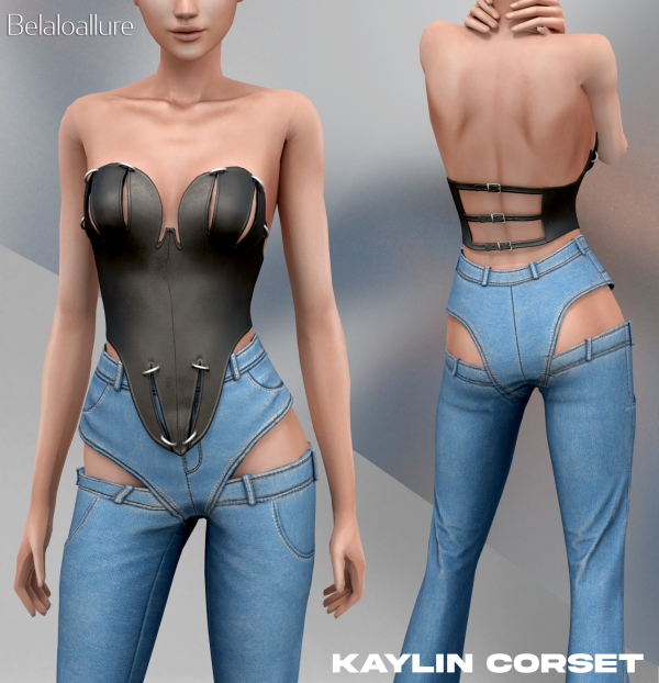 Alpha Kaylin Corset and Pants by simsfinds - The Sims 4 Custom Content