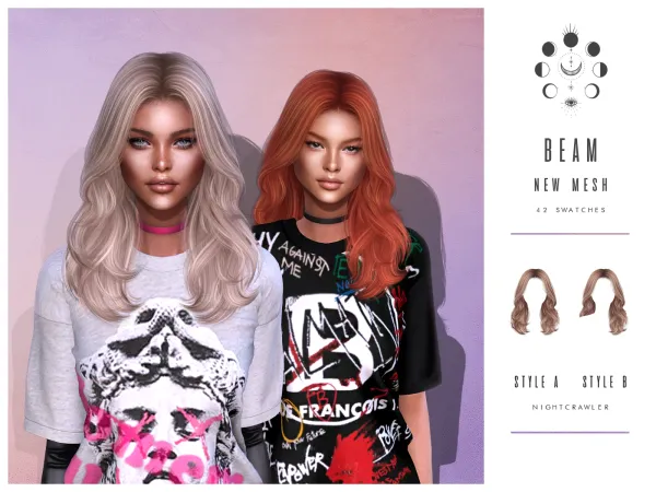 Alpha nightcrawler beam hair - The Sims 4 Custom Content