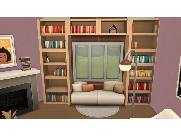 Maxis Match Book Nook Kit Bookcase recolor - The Sims 4 Custom Content