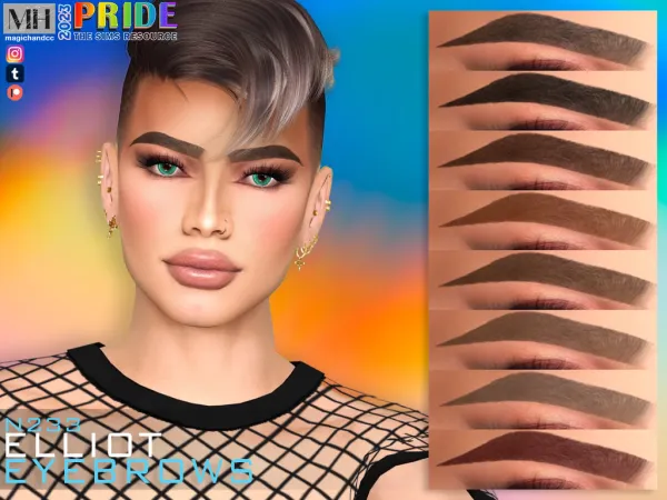 Alpha Elliot Eyebrows N233 by magichandcc - The Sims 4 Custom Content