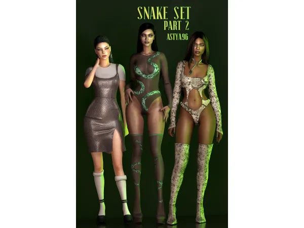 Alpha May Collection 2023 Snake Set Part 2 by astya96 - The Sims 4 Custom Content