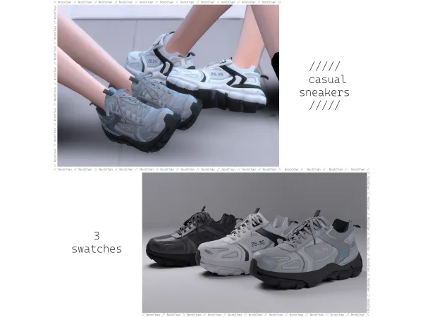 Alpha Casual sneakers by NoobChan - The Sims 4 Custom Content