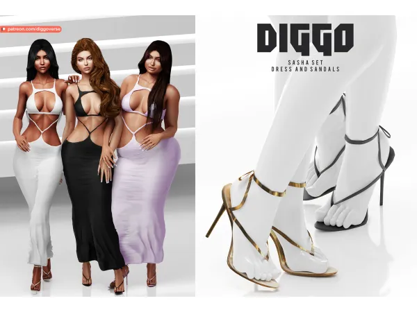 Alpha Sasha Set (poll winner) by DIGGOverse - The Sims 4 Custom Content