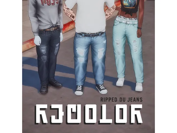 Maxis Match lilamausmaus Ripped DU Jeans BGC - The Sims 4 Custom Content