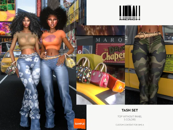 Alpha MERCH Tash Top Sample - The Sims 4 Custom Content