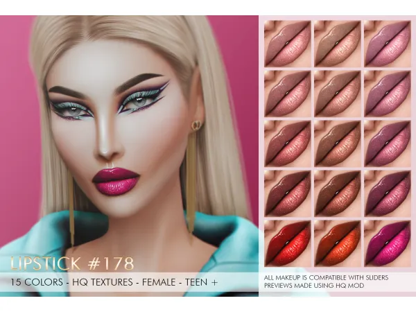 Alpha GENELLA MAKEUP SET lipstick - The Sims 4 Custom Content