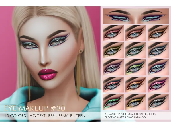 Alpha GENELLA MAKEUP SET by Jul_Haos eyeshadow - The Sims 4 Custom Content
