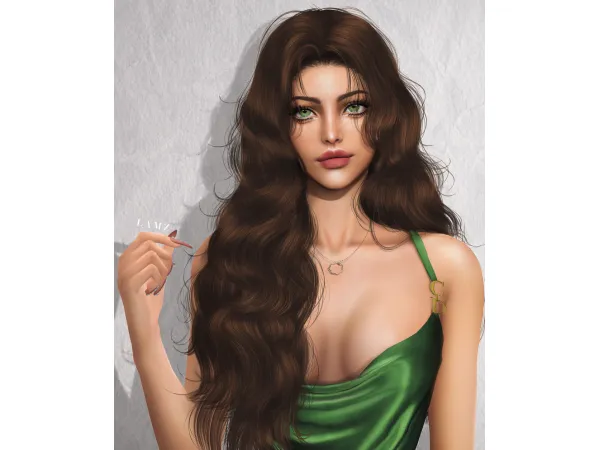 Alpha Retro lazy curly hairstyle_001F by LAMZ - The Sims 4 Custom Content