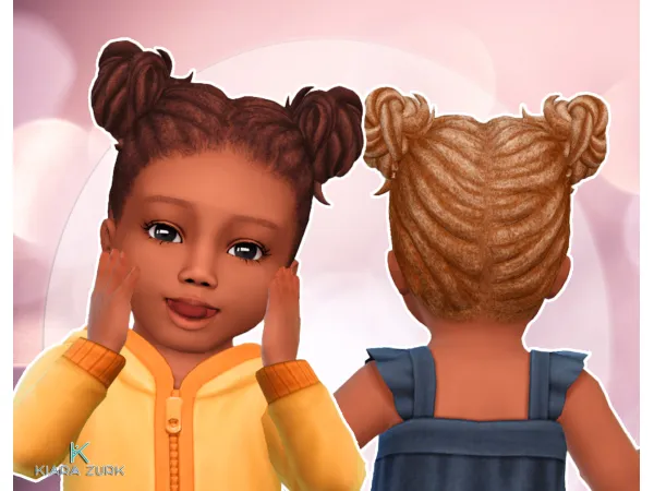 Maxis Match Buns Dreads for Infants by Kiara Zurk - The Sims 4 Custom Content