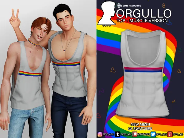 Alpha Orgullo top - The Sims 4 Custom Content