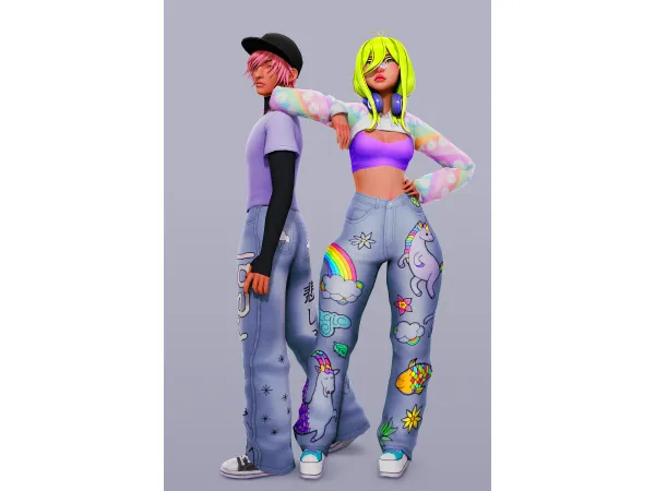 Maxis Match Sunshine Jeans by Saruin - The Sims 4 Custom Content
