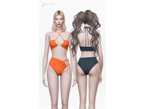 Alpha Magda Butrym Nylon Swim Set by Charonlee SIMS - The Sims 4 Custom Content