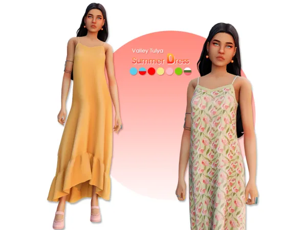 Maxis Match ( ) Summer Dress by HelenaVtulya - The Sims 4 Custom Content