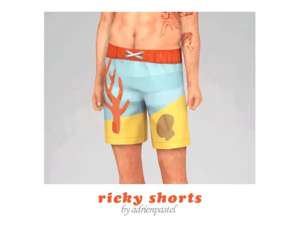 Maxis Match Ricky Shorts by AdrienPastel - The Sims 4 Custom Content