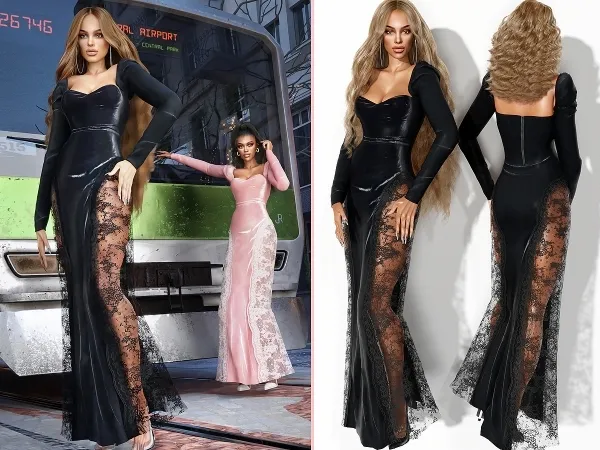 Alpha Velvet Gown cool_content_star - The Sims 4 Custom Content