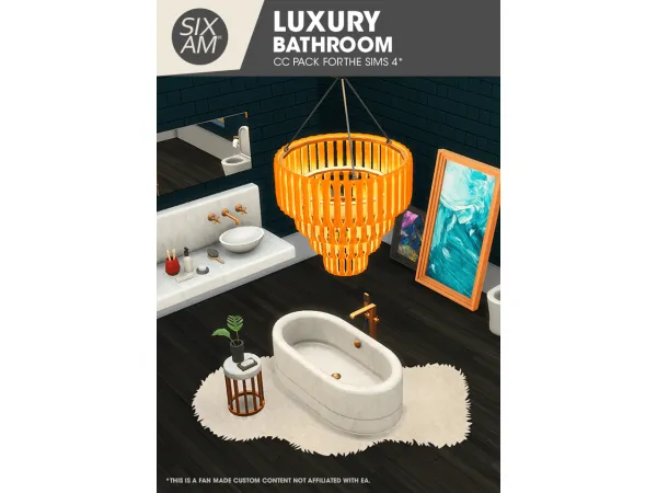 Maxis Match Lux Bathroom Pack by SIXAM CC - The Sims 4 Custom Content