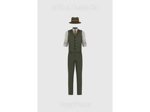 Alpha [Lonelyboy] 1920s AM Fashion Set m) - The Sims 4 Custom Content