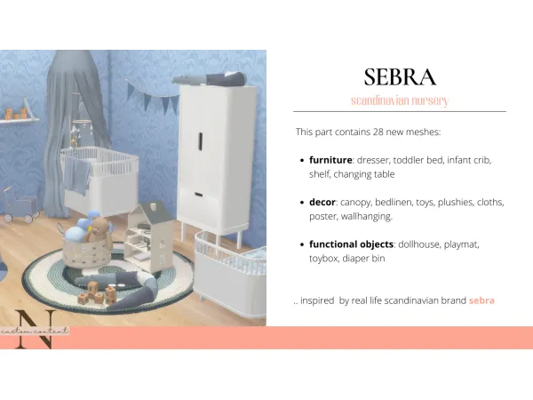 Maxis Match SEBRA scandinavian nursery sims by Nordica - The Sims 4 Custom Content