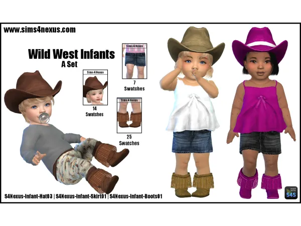 Maxis Match wild west infants a set by sims4nexus - The Sims 4 Custom Content