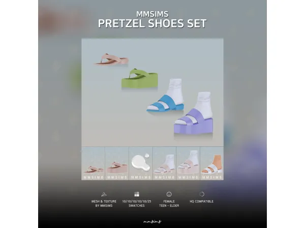 Alpha MMSIMS af Pretzel Shoes Set by MMSIMS - The Sims 4 Custom Content