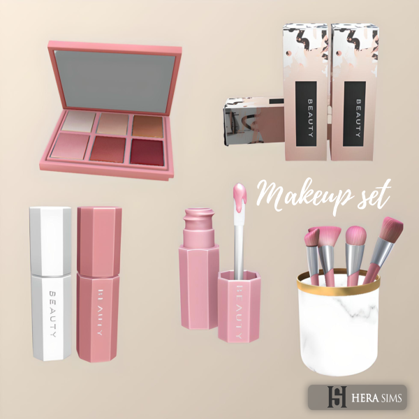 Mix Pink makeup set by herasims4 - The Sims 4 Custom Content