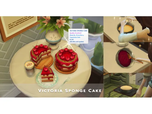 Maxis Match June 2023 Recipe_Victoria Sponge Cake by ONI - The Sims 4 Custom Content