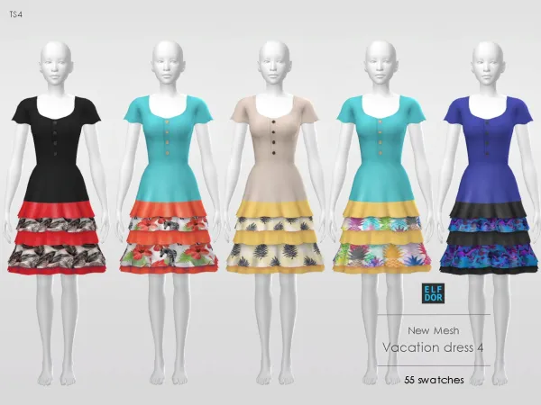 Maxis Match Vacation dress 4 - The Sims 4 Custom Content