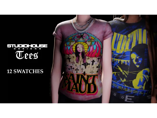 Mix studiohouse designs horror tees by mellosakicc - The Sims 4 Custom Content