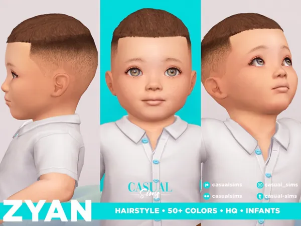Alpha Zyan Hairstyle INFANTS by CasualSims - The Sims 4 Custom Content