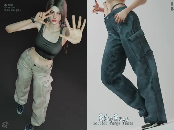 Alpha Jessica Cargo Pants - The Sims 4 Custom Content