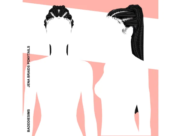 Mix JENA BRAIDS PONYTAIL by BADDDIESIMS - The Sims 4 Custom Content