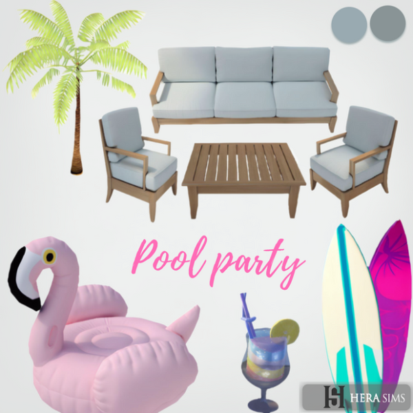 Alpha Pool party stuff by herasims4 - The Sims 4 Custom Content