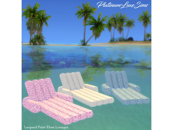 Maxis Match Leopard Print Float Lounger by PlatinumLuxeSims - The Sims 4 Custom Content