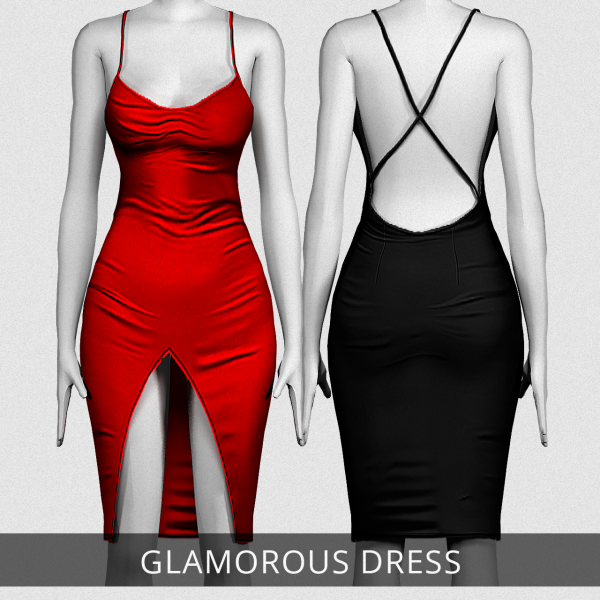 Alpha Glamorous Dress by simsfinds - The Sims 4 Custom Content