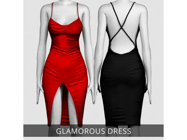Alpha Glamorous Dress by ICONIC - The Sims 4 Custom Content