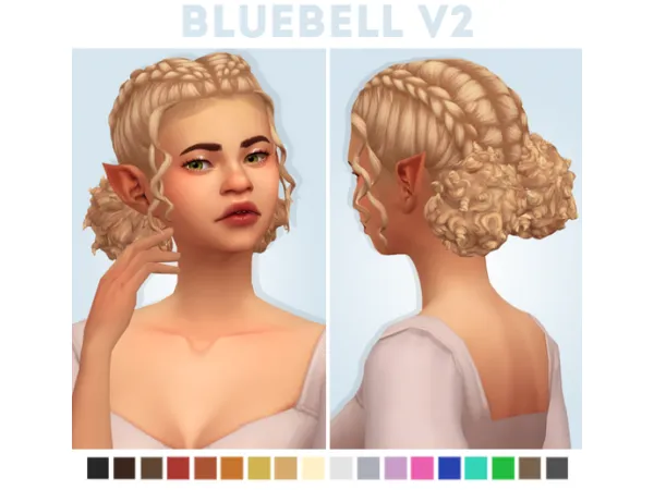 Maxis Match Bluebell Hair v2 sims by naevys - The Sims 4 Custom Content