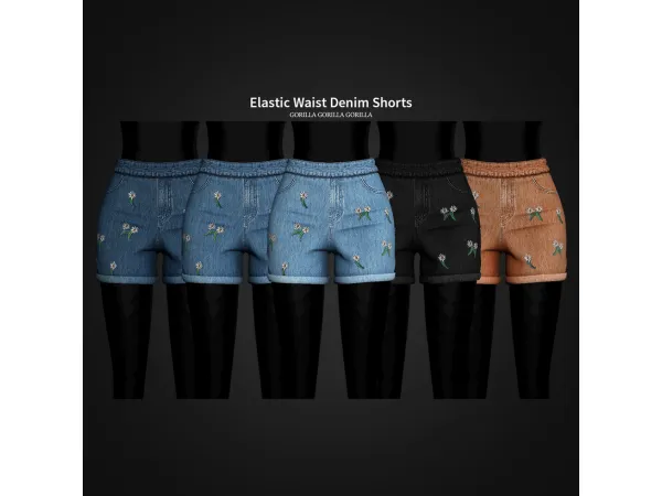 Alpha Elastic Waist Denim Shorts - The Sims 4 Custom Content
