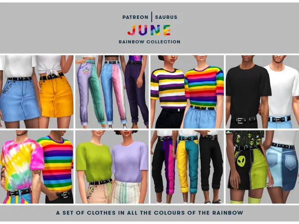 Maxis Match RAINBOW COLLECTION by saurussims - The Sims 4 Custom Content