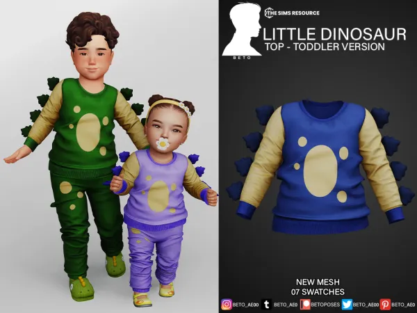 Alpha Little Dinosaur Set - The Sims 4 Custom Content