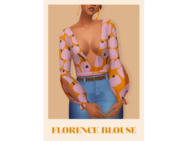 Maxis Match FLORENCE BLOUSE TIPTOPTAB - The Sims 4 Custom Content