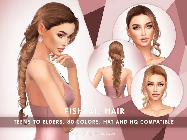 Alpha Fishtail Hair NOW FREE by SonyaSims - The Sims 4 Custom Content