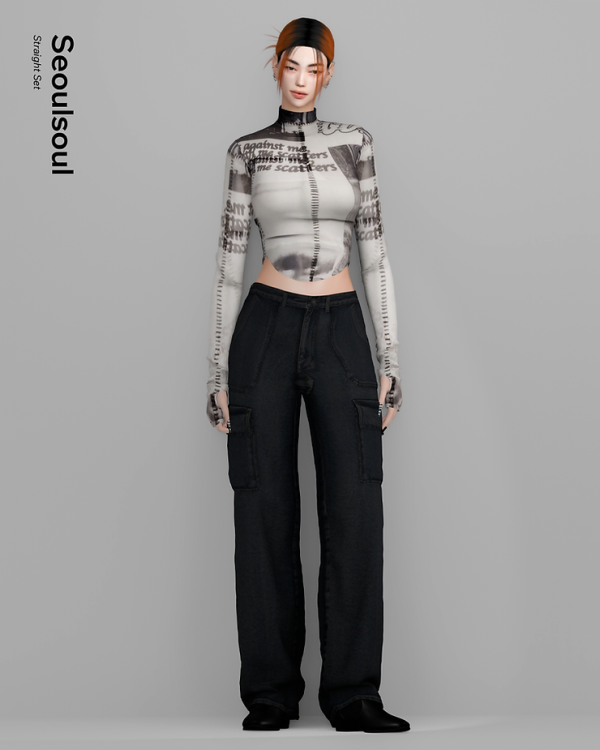 Alpha Straight Set by simsfinds - The Sims 4 Custom Content