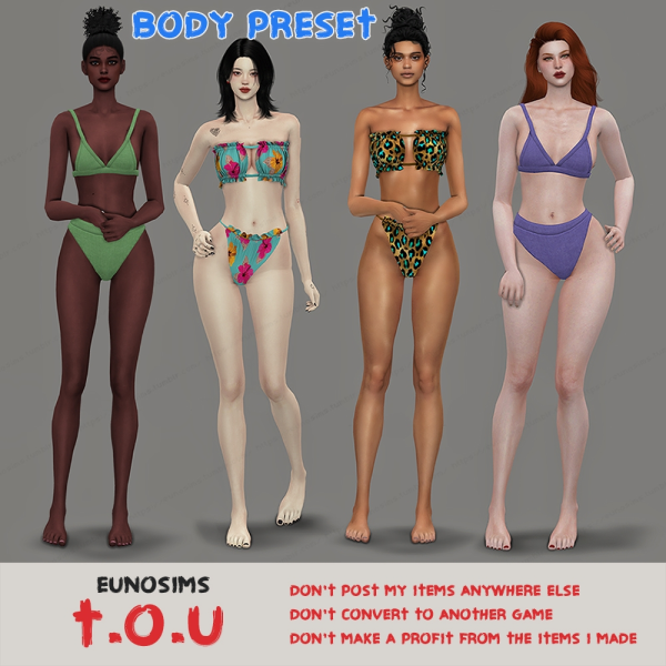 Maxis Match Female body preset by simsfinds - The Sims 4 Custom Content