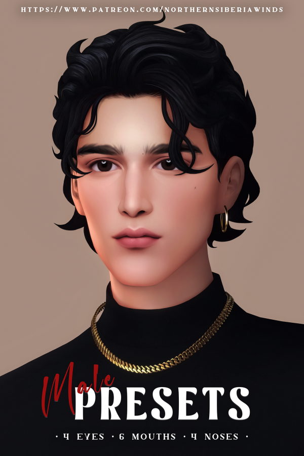 Mix MALE PRESETS FACE COLLECTION by simsfinds - The Sims 4 Custom Content