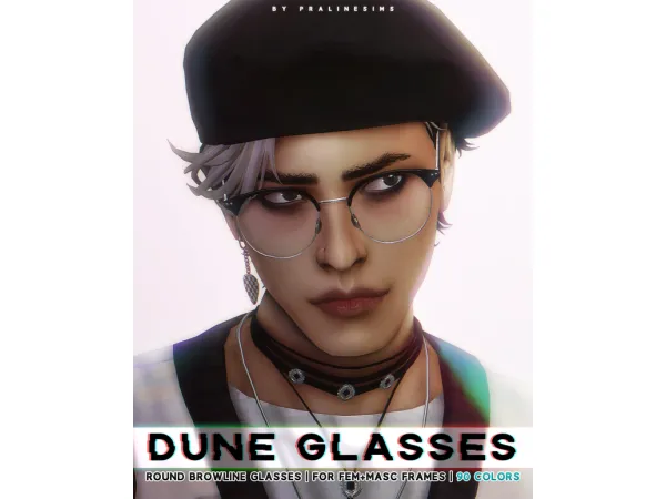 Maxis Match DUNE Glasses by PralineSims - The Sims 4 Custom Content
