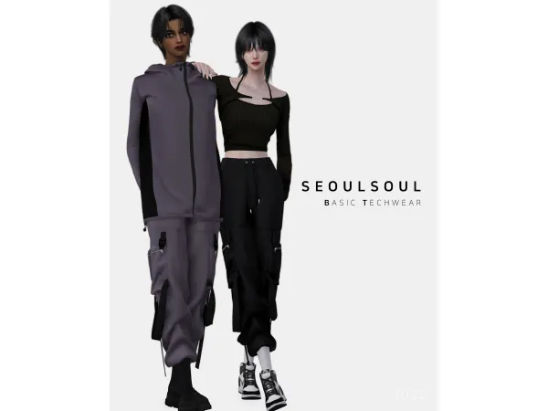 Alpha Basic Techwear by SEOULSOUL - The Sims 4 Custom Content
