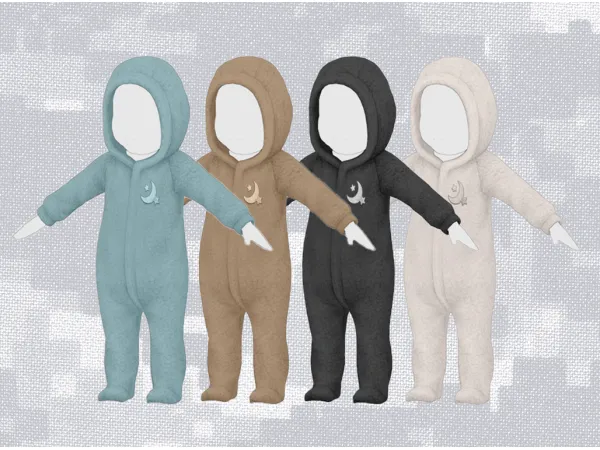 Maxis Match Fluffy PJ's for Infants by LewbertSn00tles - The Sims 4 Custom Content