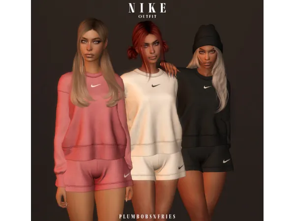 Alpha NIKE outfit by plumbobsnfries - The Sims 4 Custom Content