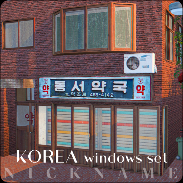 Alpha Korea windows set Part 1 2 by simsfinds - The Sims 4 Custom Content