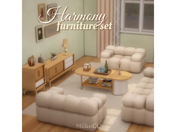 Maxis Match Harmony furniture set by Miiko - The Sims 4 Custom Content